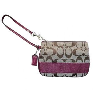 Coach Signature Wristlet in Brown and Purple NWOT